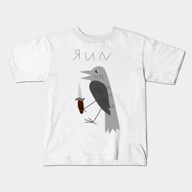 crow Kids T-Shirt by LowJune